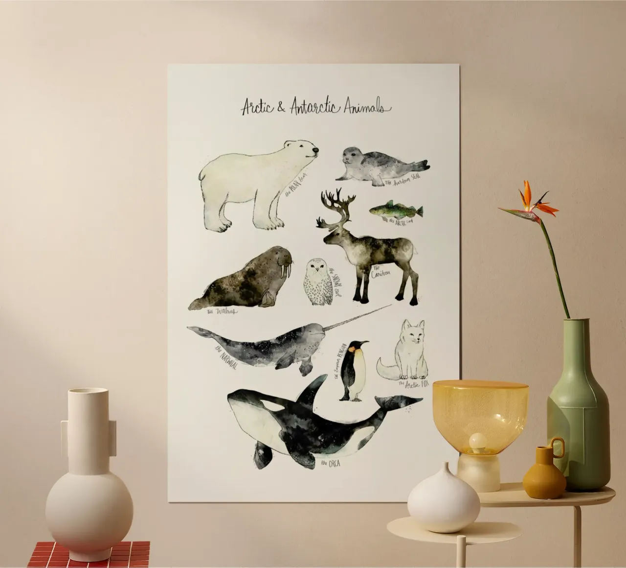 Arctic and Antarctic Animals poster de Amy Hamilton