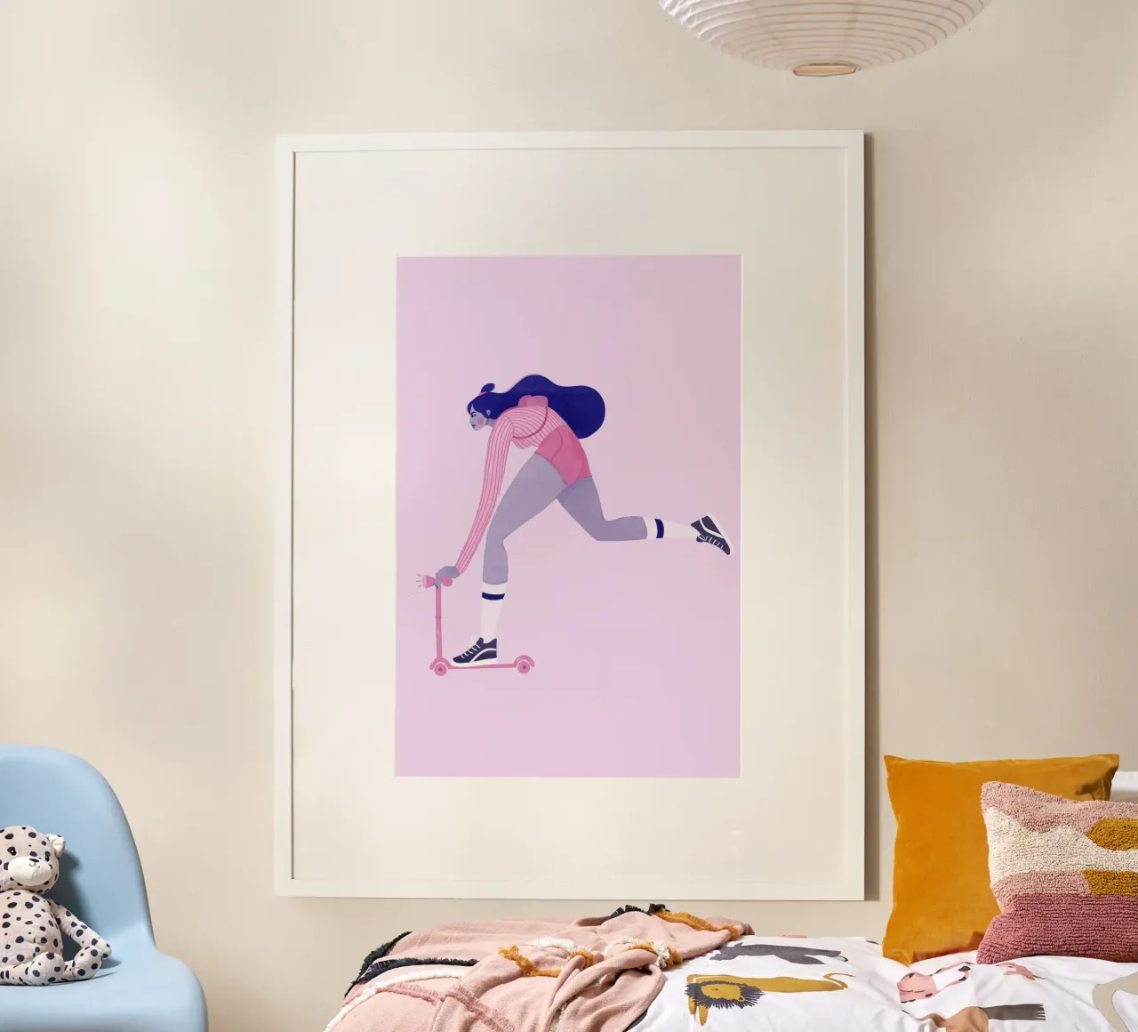 Veronika Grenzebach - Mit dem Roller zur Arbeit Poster von The Artcircle
