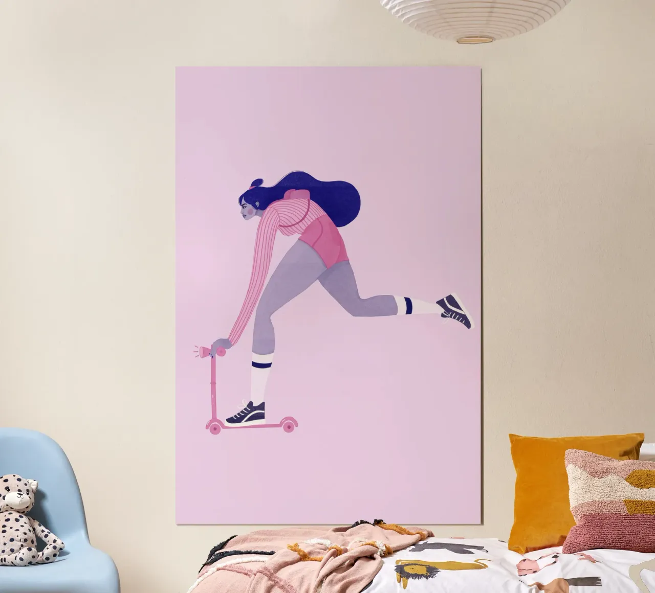 Veronika Grenzebach - Mit dem Roller zur Arbeit Poster von The Artcircle