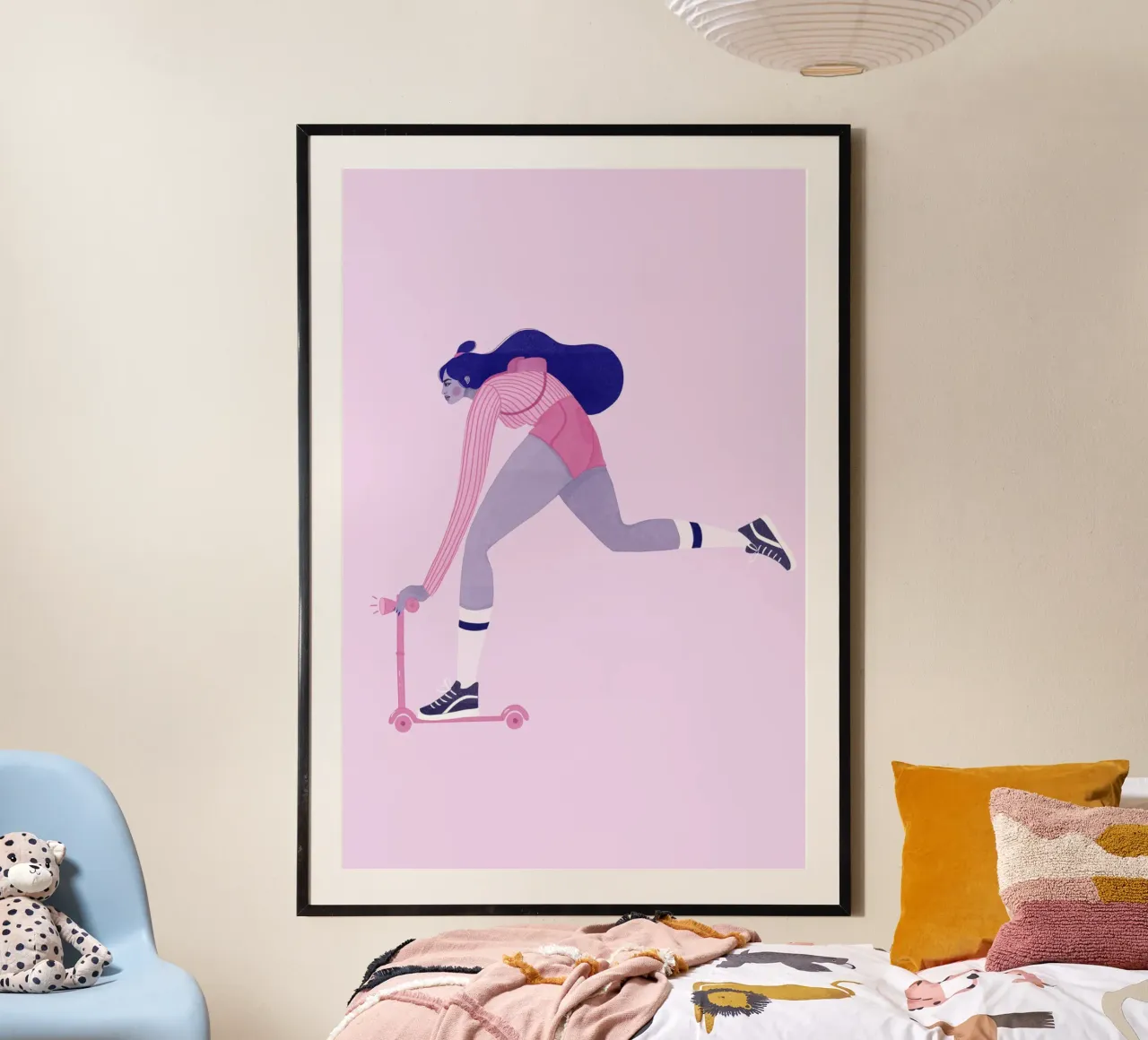 Veronika Grenzebach - Mit dem Roller zur Arbeit Poster von The Artcircle