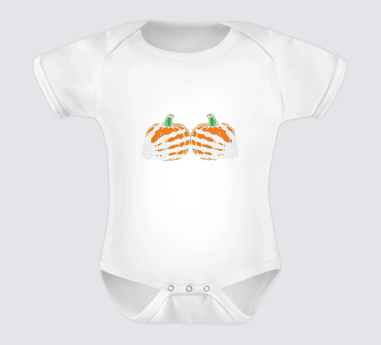 Pumpkins wrapped with skeleton hands body neonato maniche corte da edsonramosart