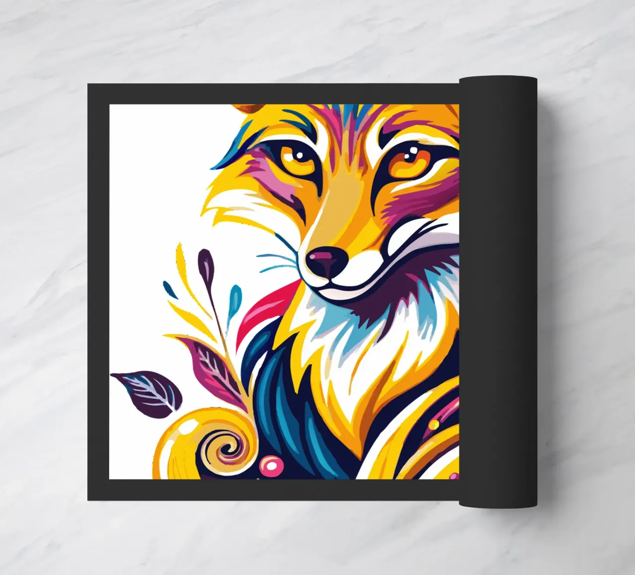 Radiant Fox Whimsy doormat by Artnesia