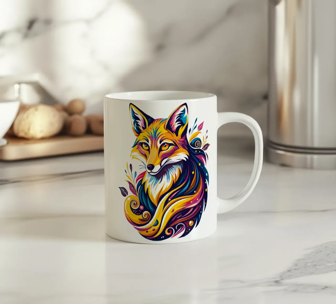 Volpe radiosa Capricciosa tazza in ceramica da Artnesia