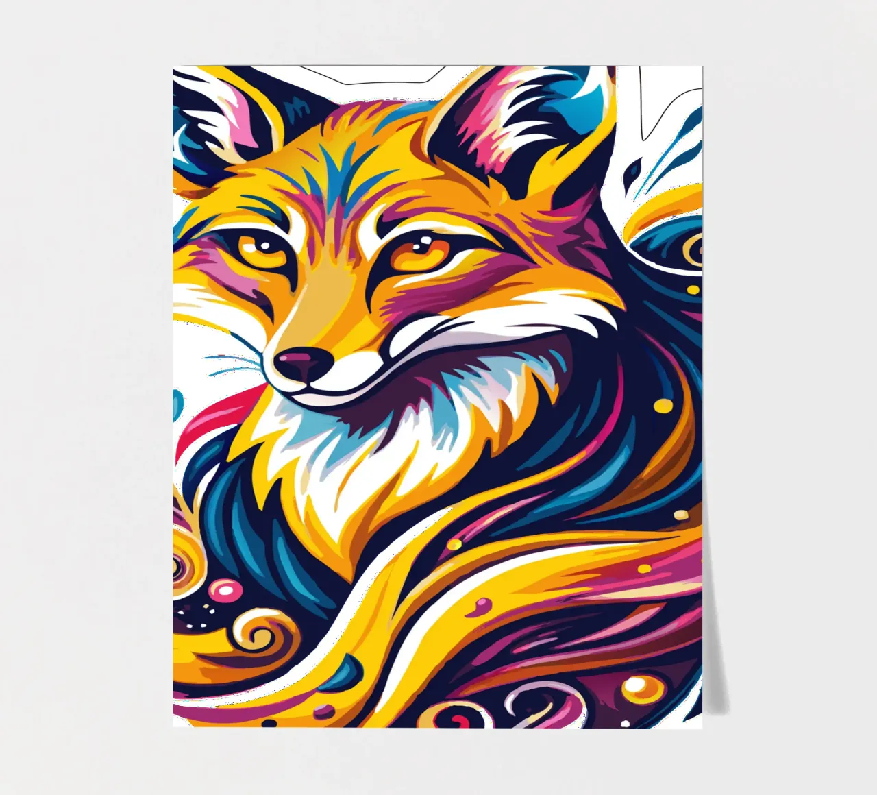 Radiant Fox Whimsy sticker sheet by Artnesia