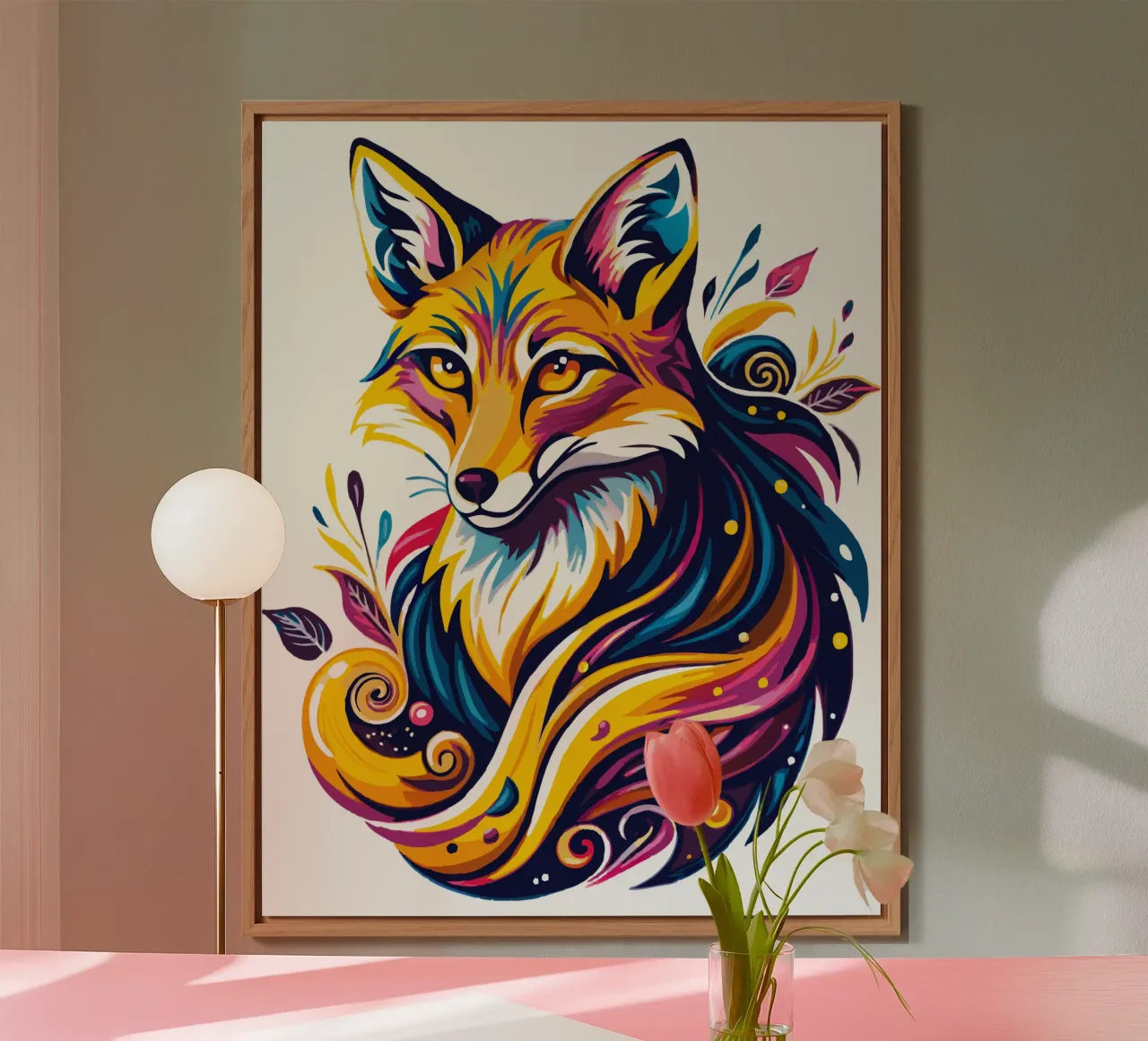 Strahlender Fuchs Whimsy Alu-Dibond von Artnesia
