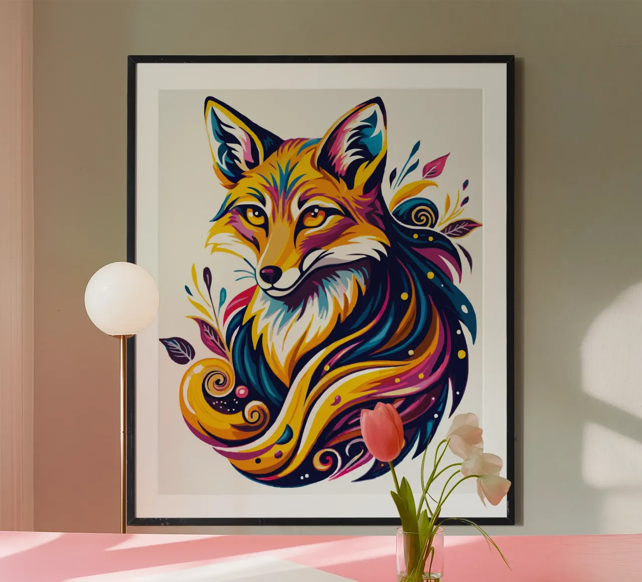 Stralende vos eigenzinnigheid poster van Artnesia