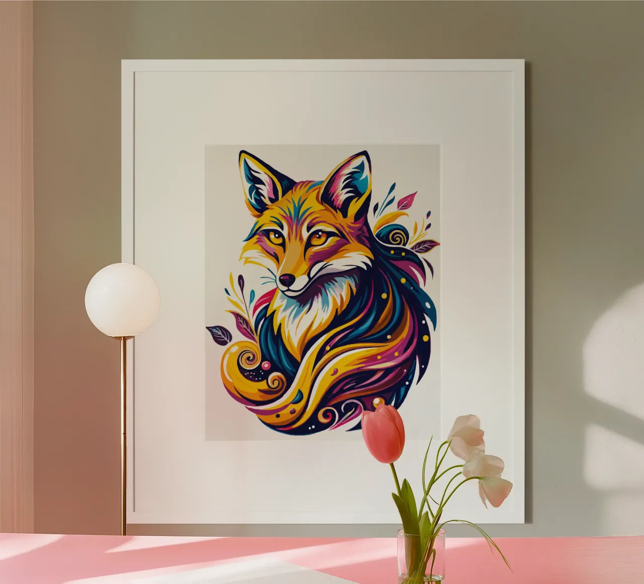 Stralende vos eigenzinnigheid poster van Artnesia