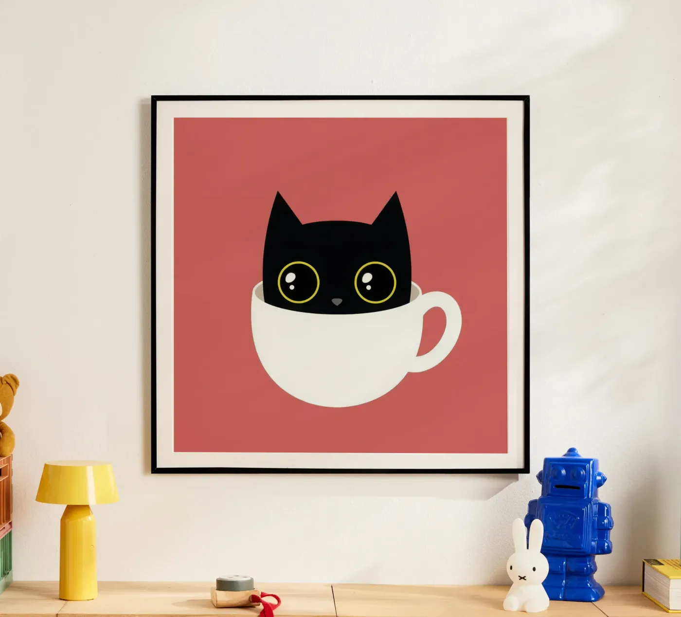 Coffee Cat Square poster by thypograph store