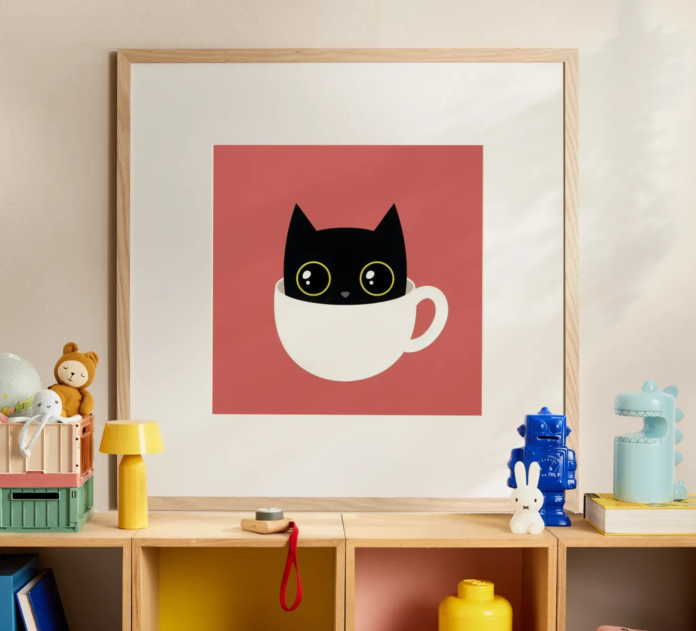 Coffee Cat Square poster by thypograph store