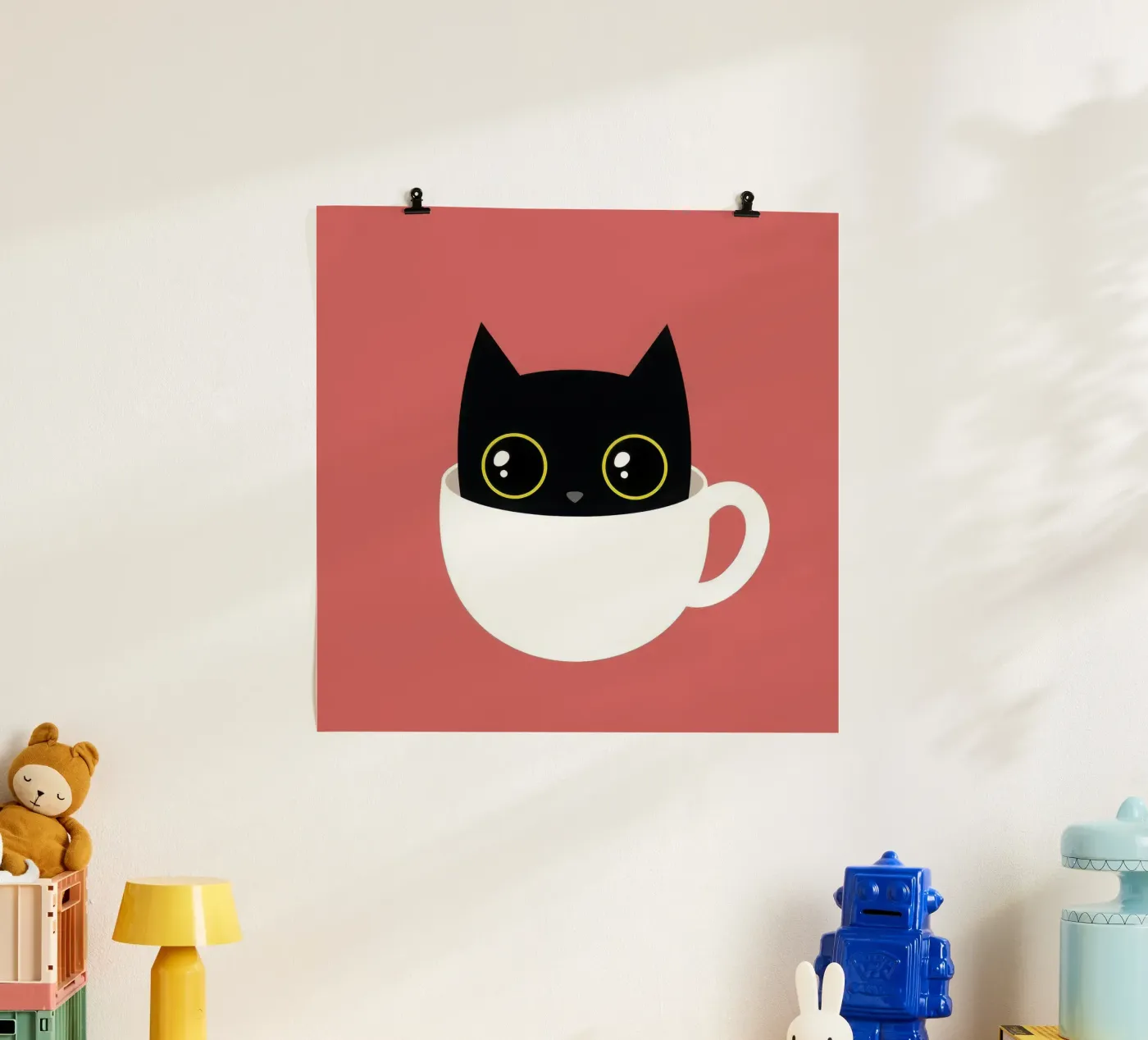 Coffee Cat Square poster by thypograph store