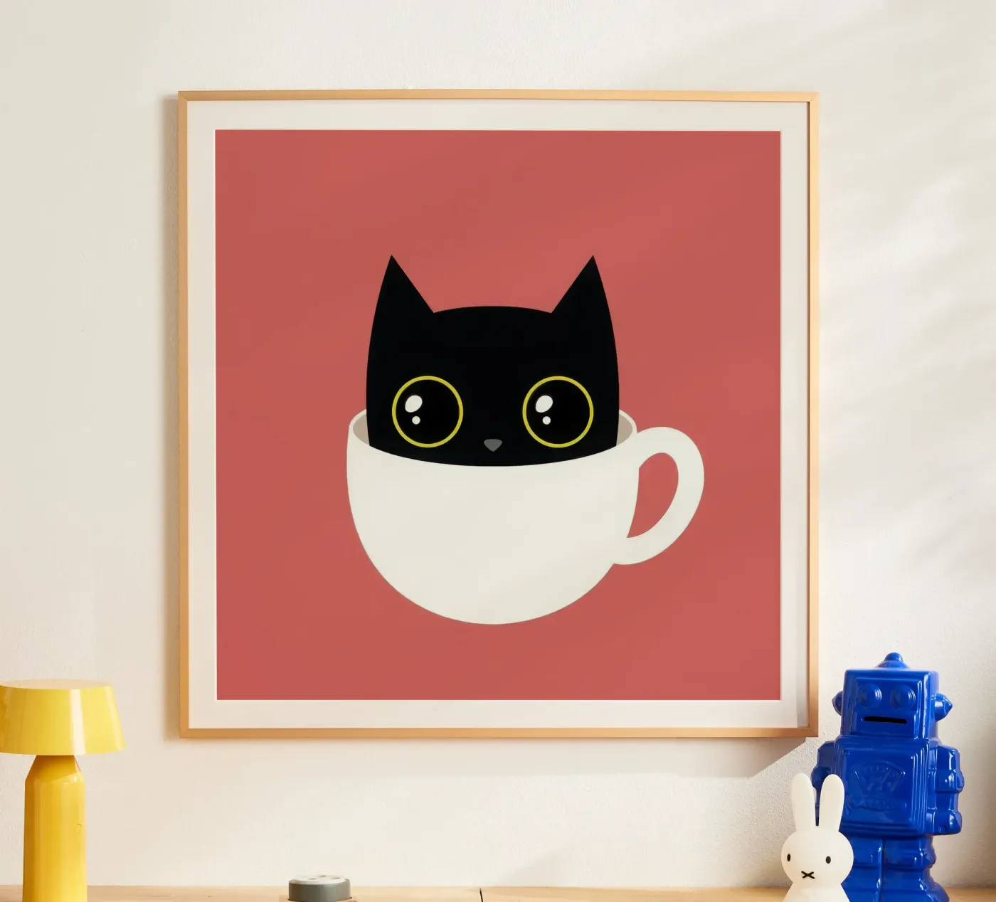 Coffee Cat Square poster by thypograph store