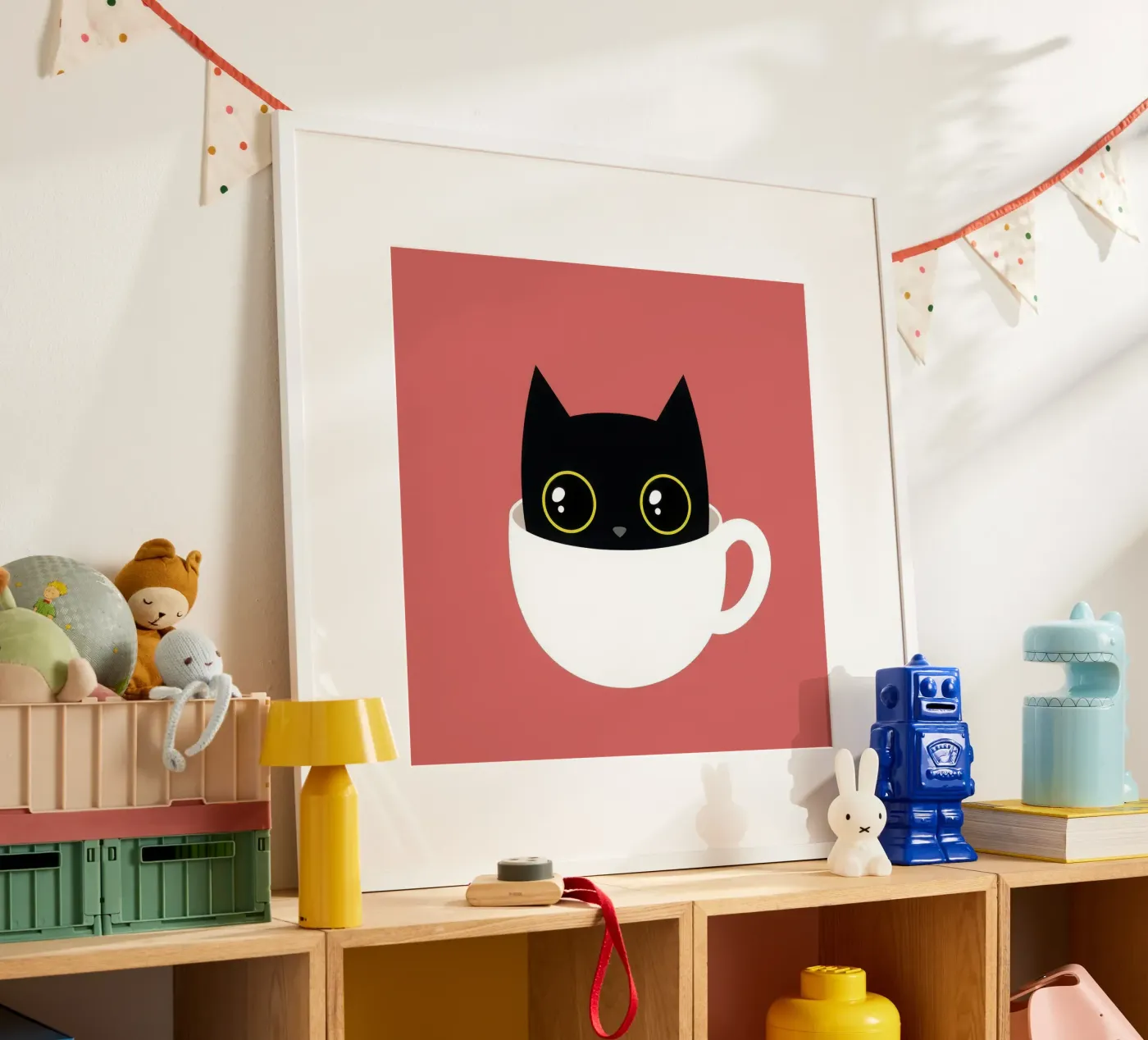 Coffee Cat Square poster by thypograph store