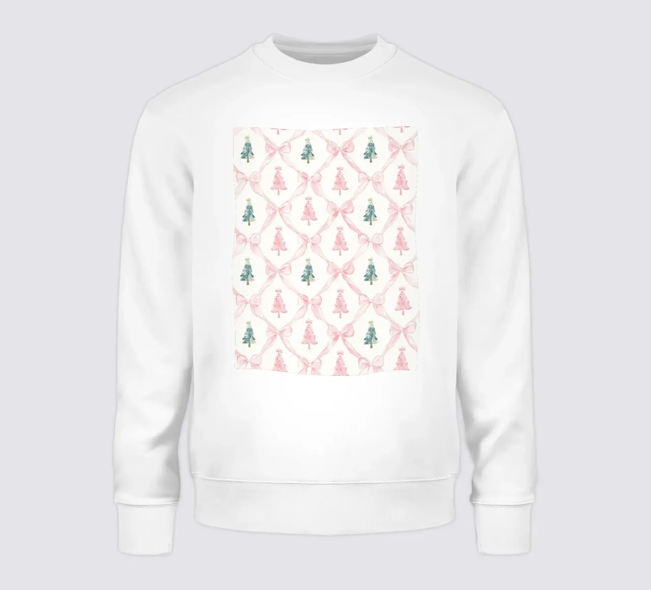 Coquette Estetica Alberi di Natale rosa con fiocchi rosa Y2K felpa da Gentle Echoes Art