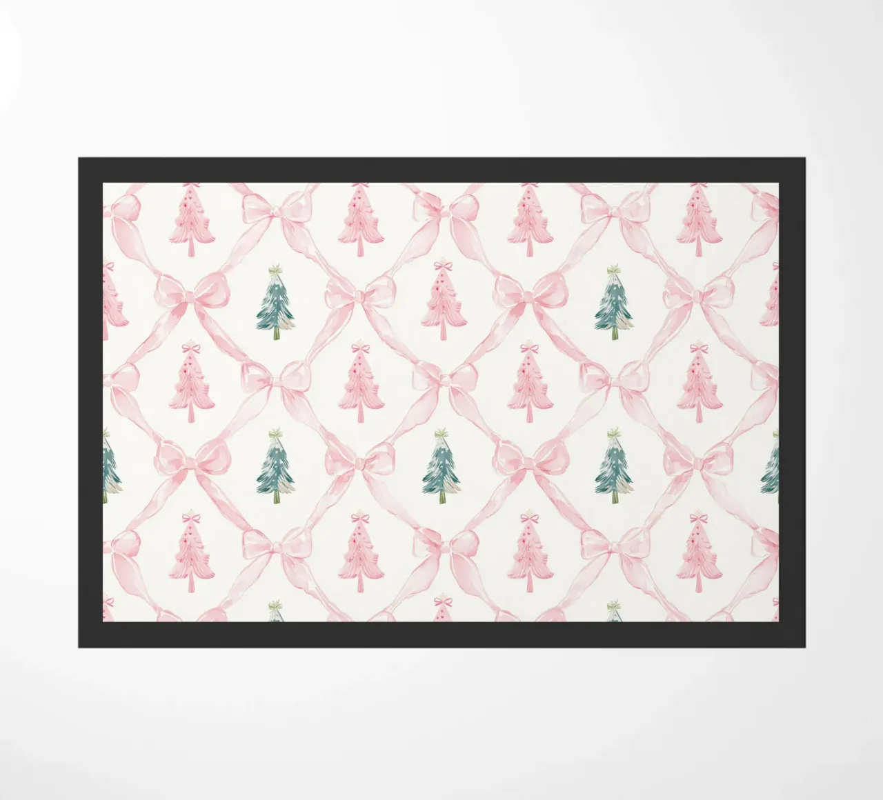 Coquette Estetica Alberi di Natale rosa con fiocchi rosa Y2K zerbino da Gentle Echoes Art