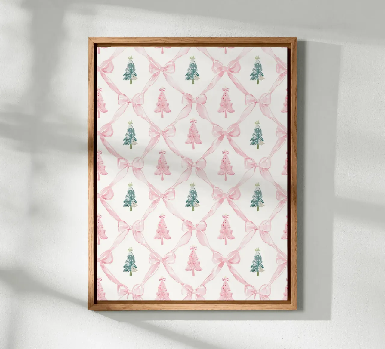 Coquette Estetica Alberi di Natale rosa con fiocchi rosa Y2K alluminio dibond da Gentle Echoes Art