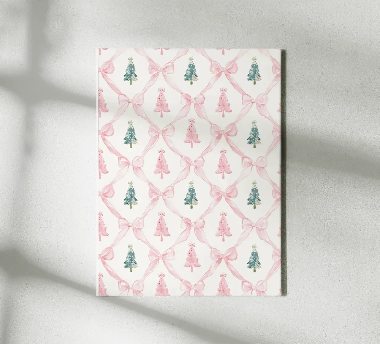 Coquette Estetica Alberi di Natale rosa con fiocchi rosa Y2K tela da Gentle Echoes Art