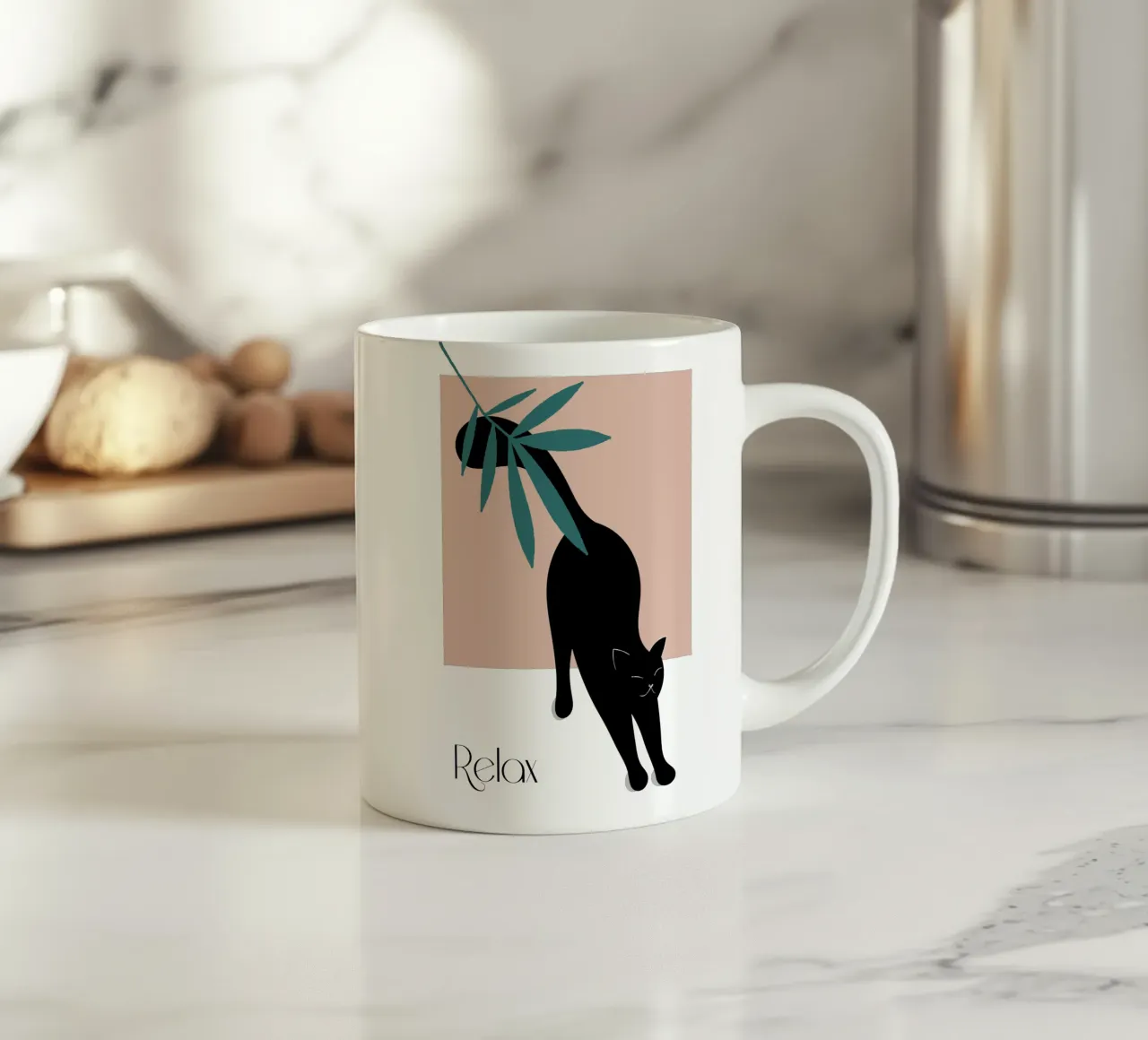 Relax Black Cat tazza in ceramica da natural neutral