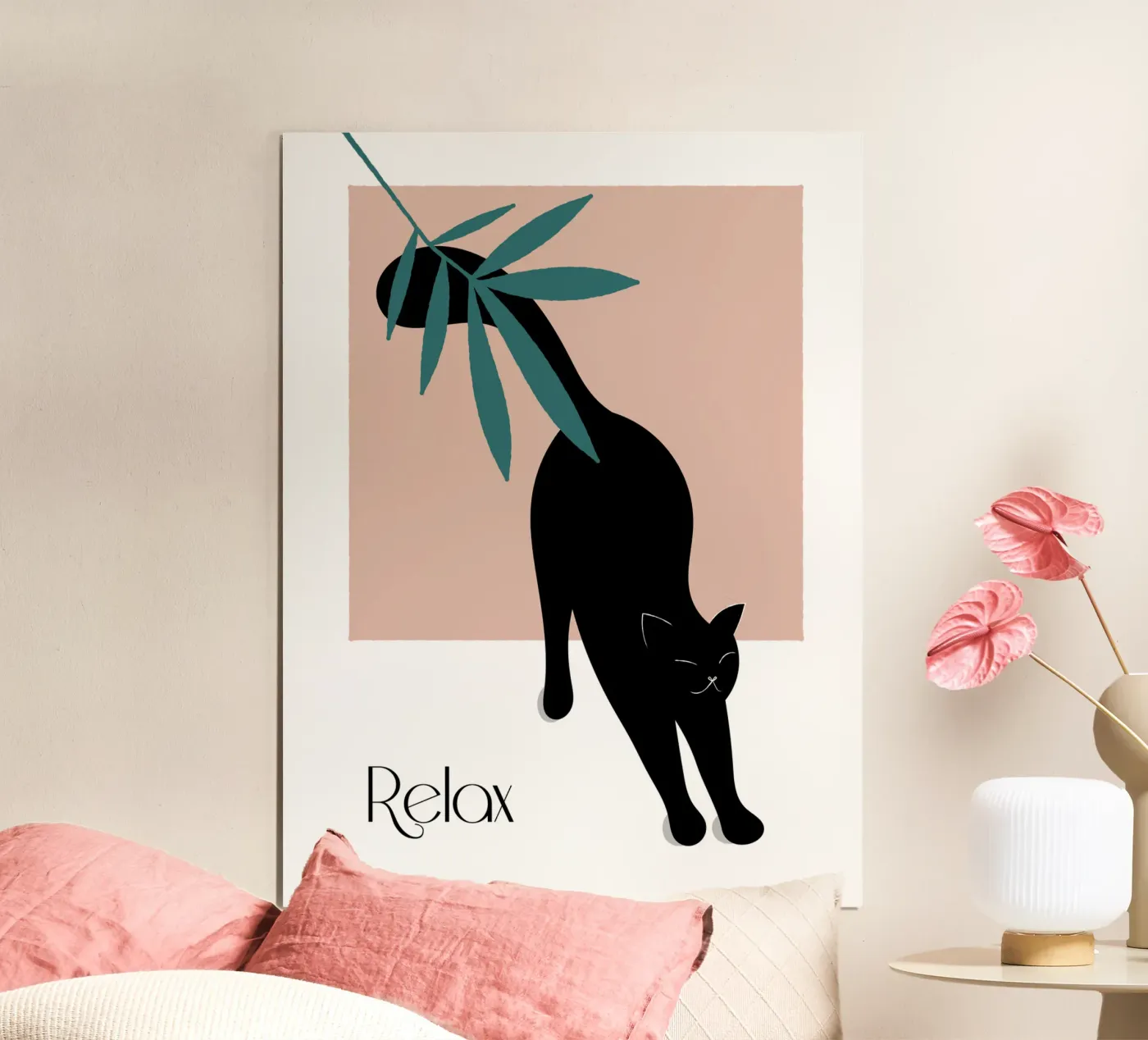 Relax Black Cat poster da natural neutral