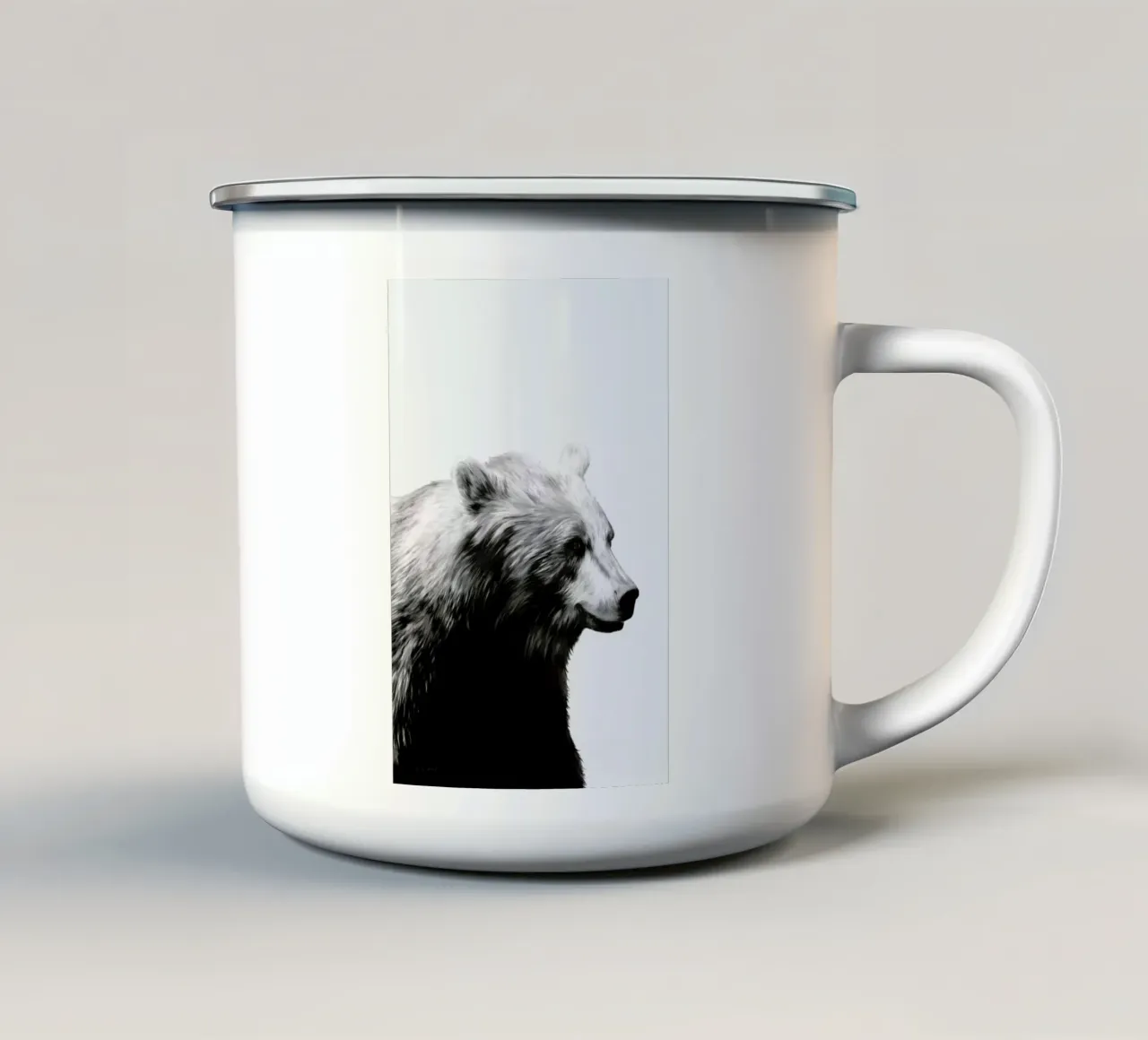 Calm Black and White tazza in smalto da Amy Hamilton