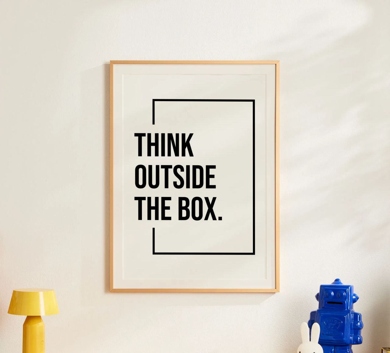 Think outside the box quote poster by Paigaam Studio