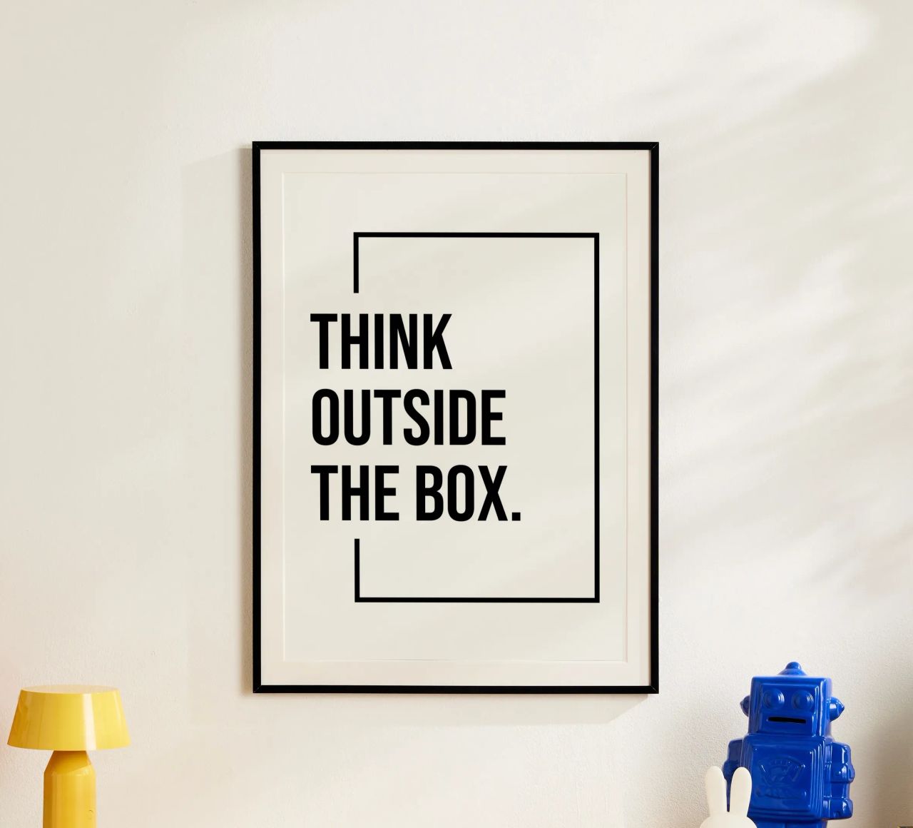 Think outside the box quote poster by Paigaam Studio