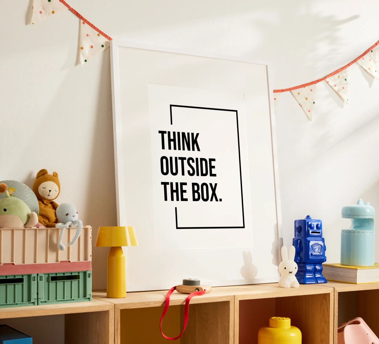 Think outside the box quote poster by Paigaam Studio