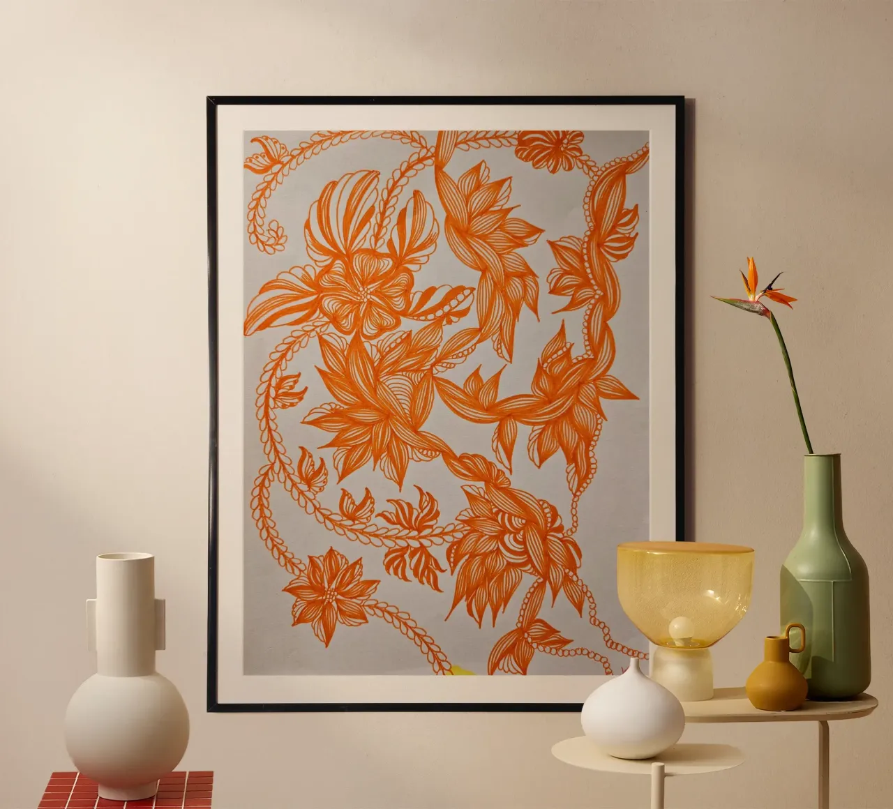 JARDIN SOLAIRE poster con telaio in legno da L'Atelier des merveilles