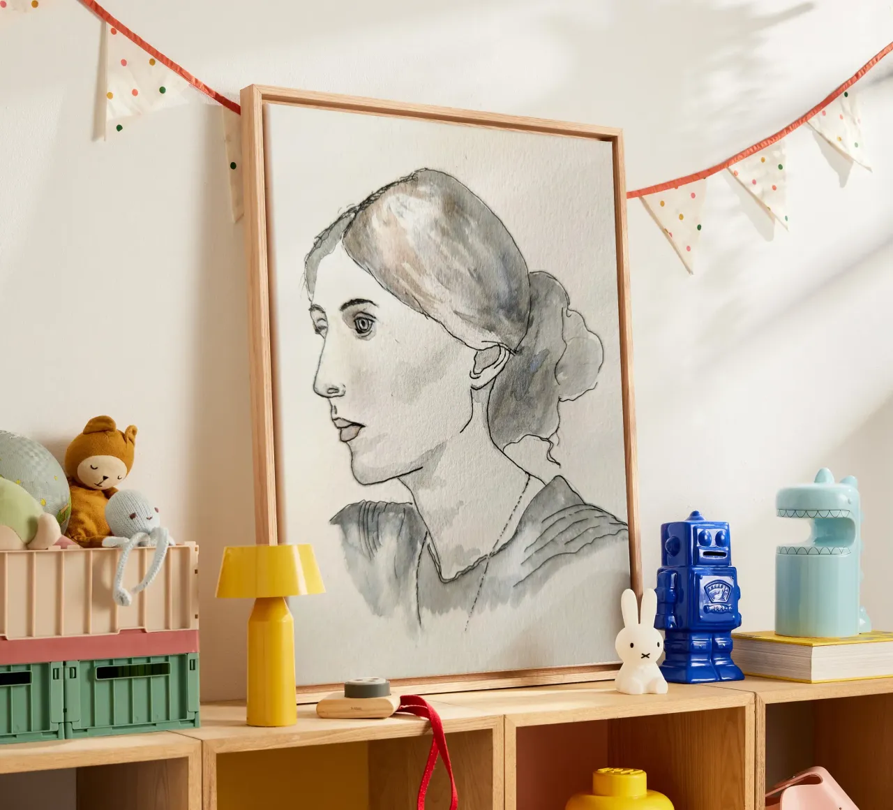VIRGINIA WOOLF tela con Cornice a cassetta da Tine