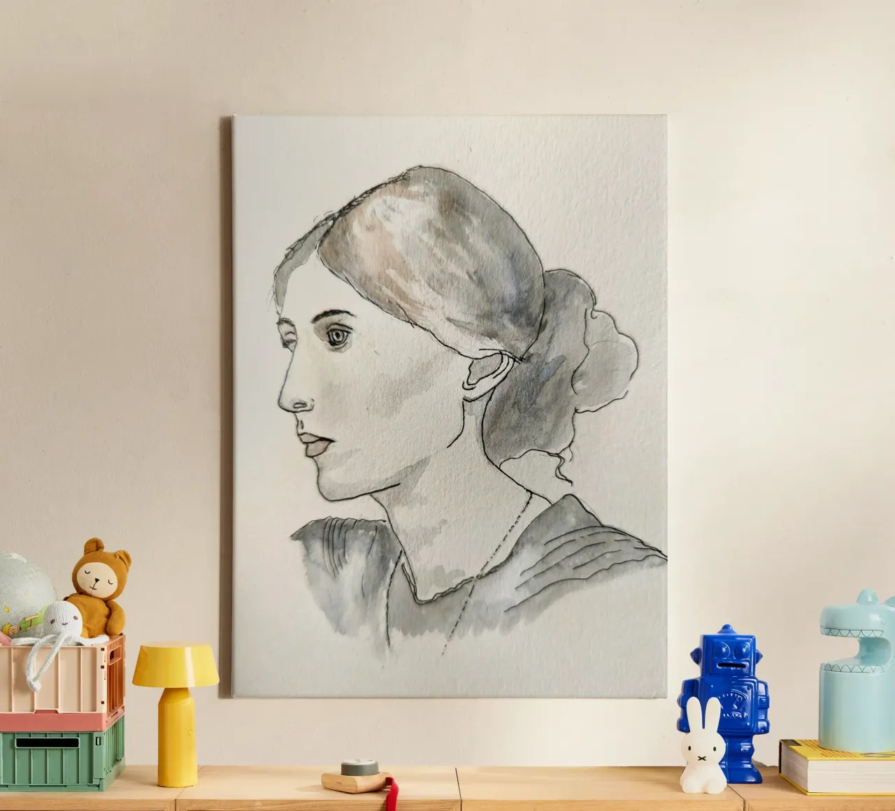 VIRGINIA WOOLF tela con Cornice a cassetta da Tine