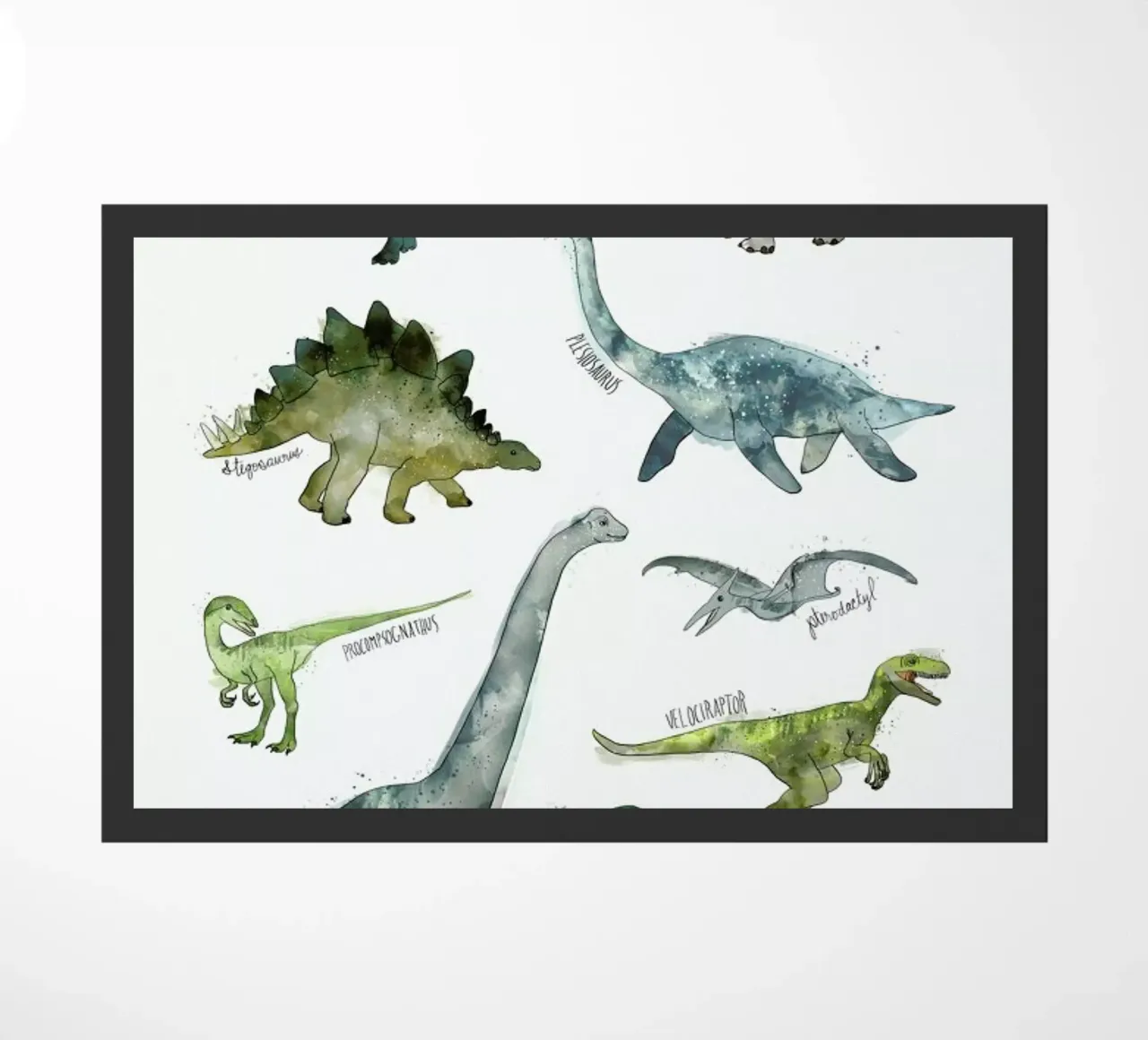 Dinosaurs doormat by Amy Hamilton