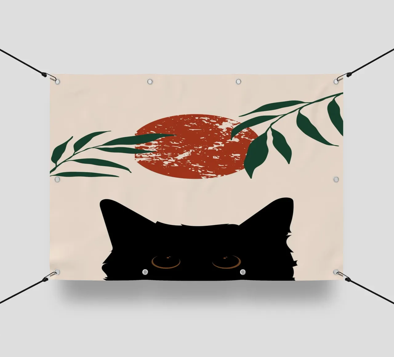 Cat peeking telo in pvc da LisaArtes