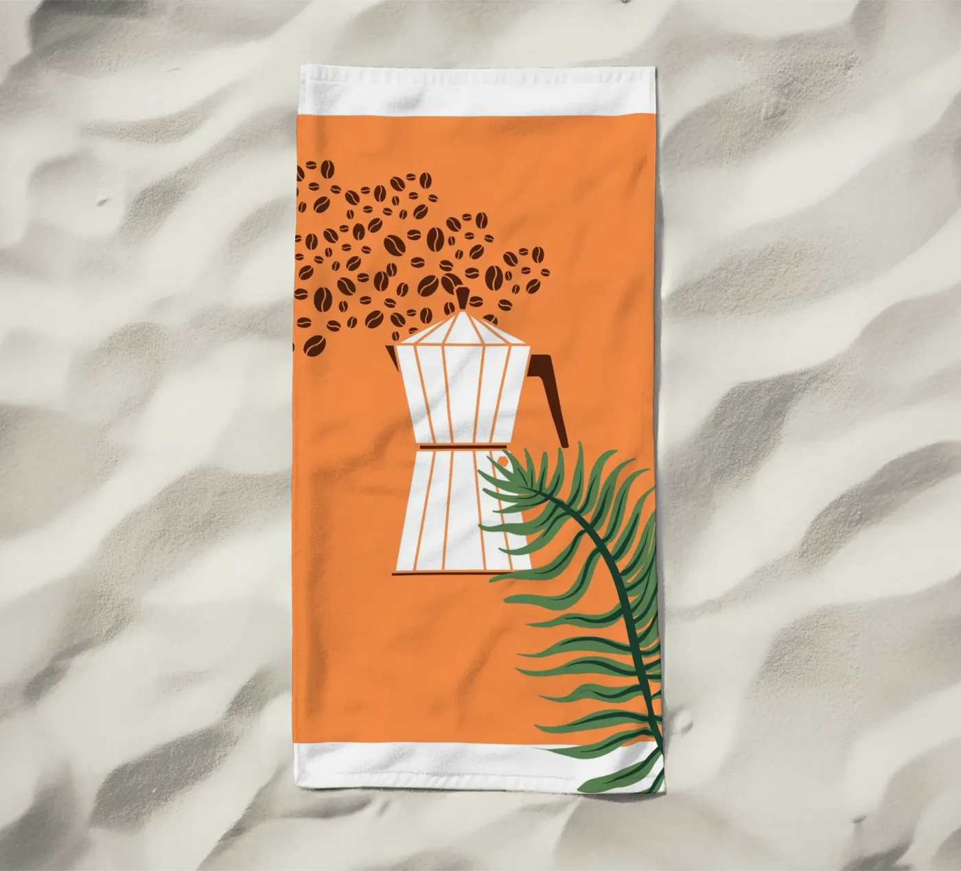 Geometric coffee maker serviette de plage de LisaArtes