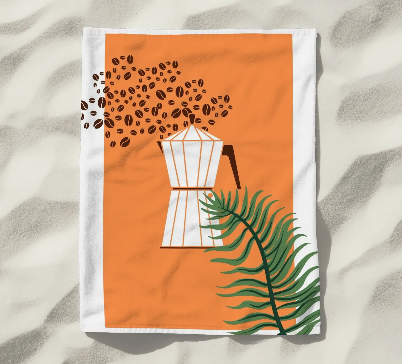 Geometric coffee maker serviette de plage de LisaArtes
