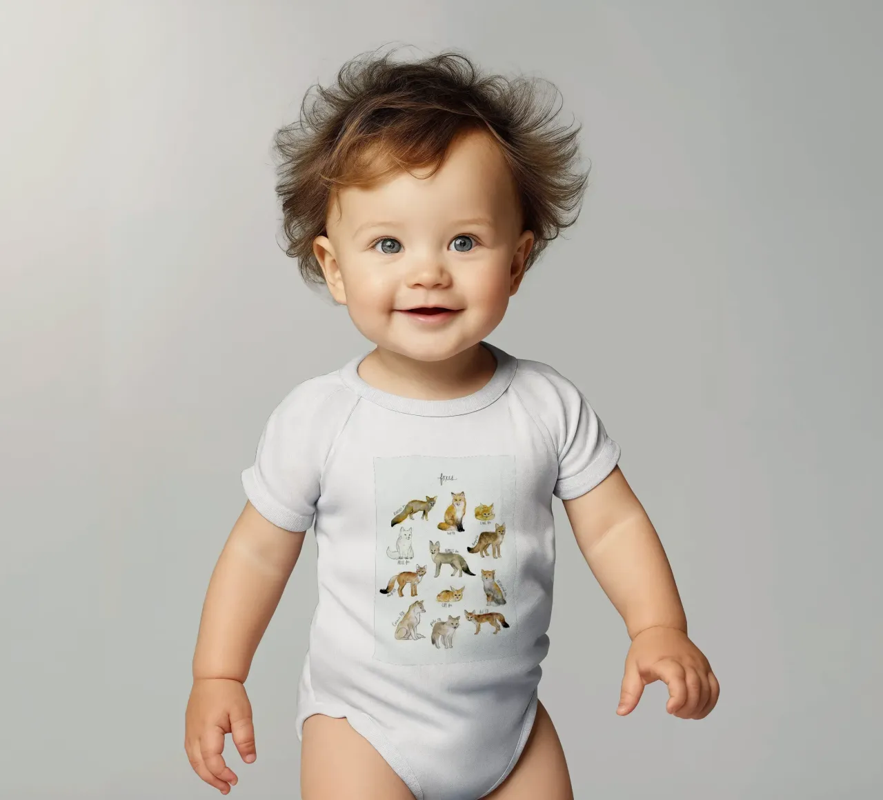 Foxes body neonato maniche corte da Amy Hamilton