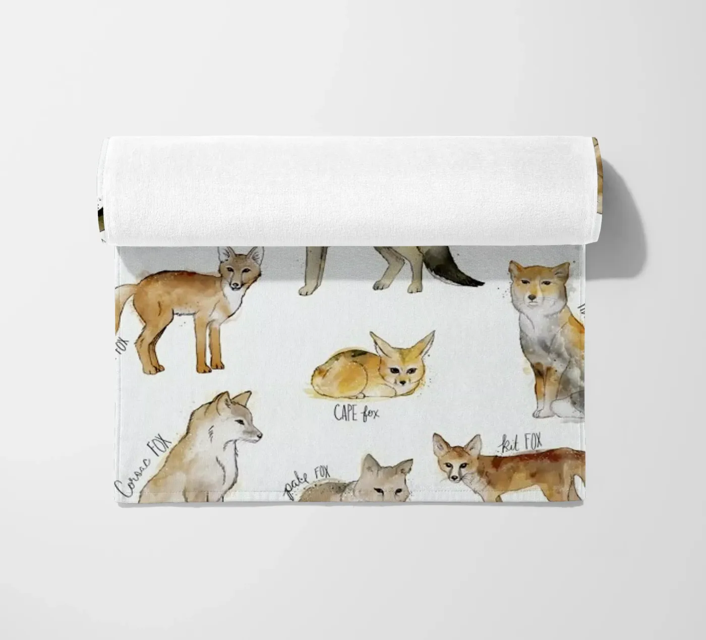 Foxes beach towel by Amy Hamilton