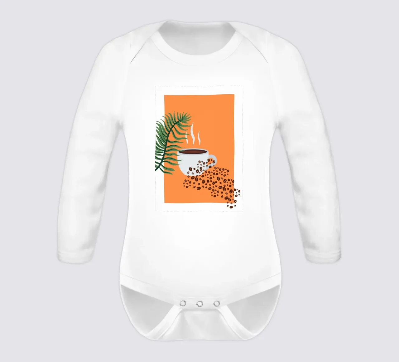 Cup of coffee and fern Langarm Babybody von LisaArtes