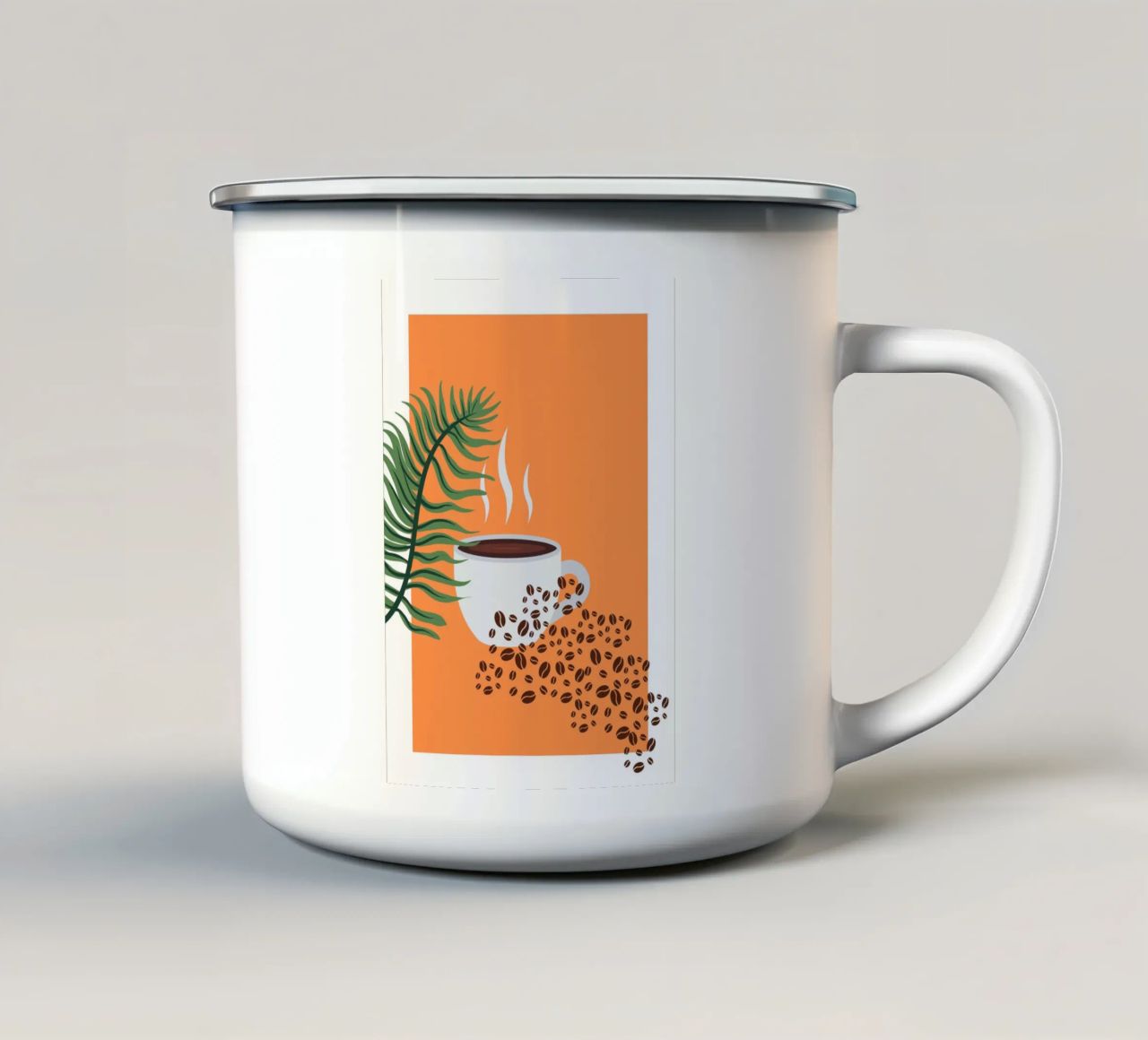 Cup of coffee and fern tazza in smalto da LisaArtes