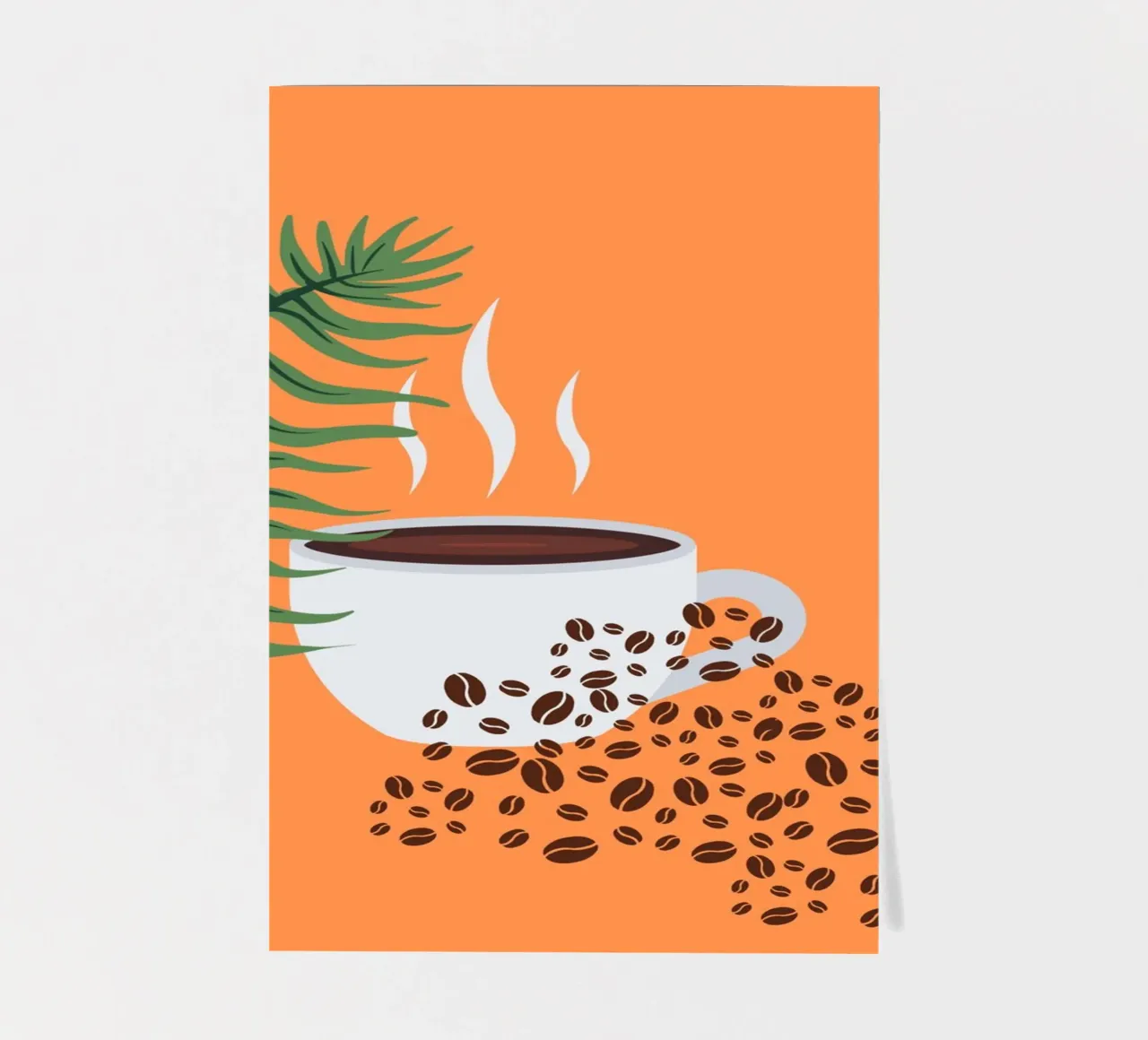 Cup of coffee and fern Stickerbogen von LisaArtes