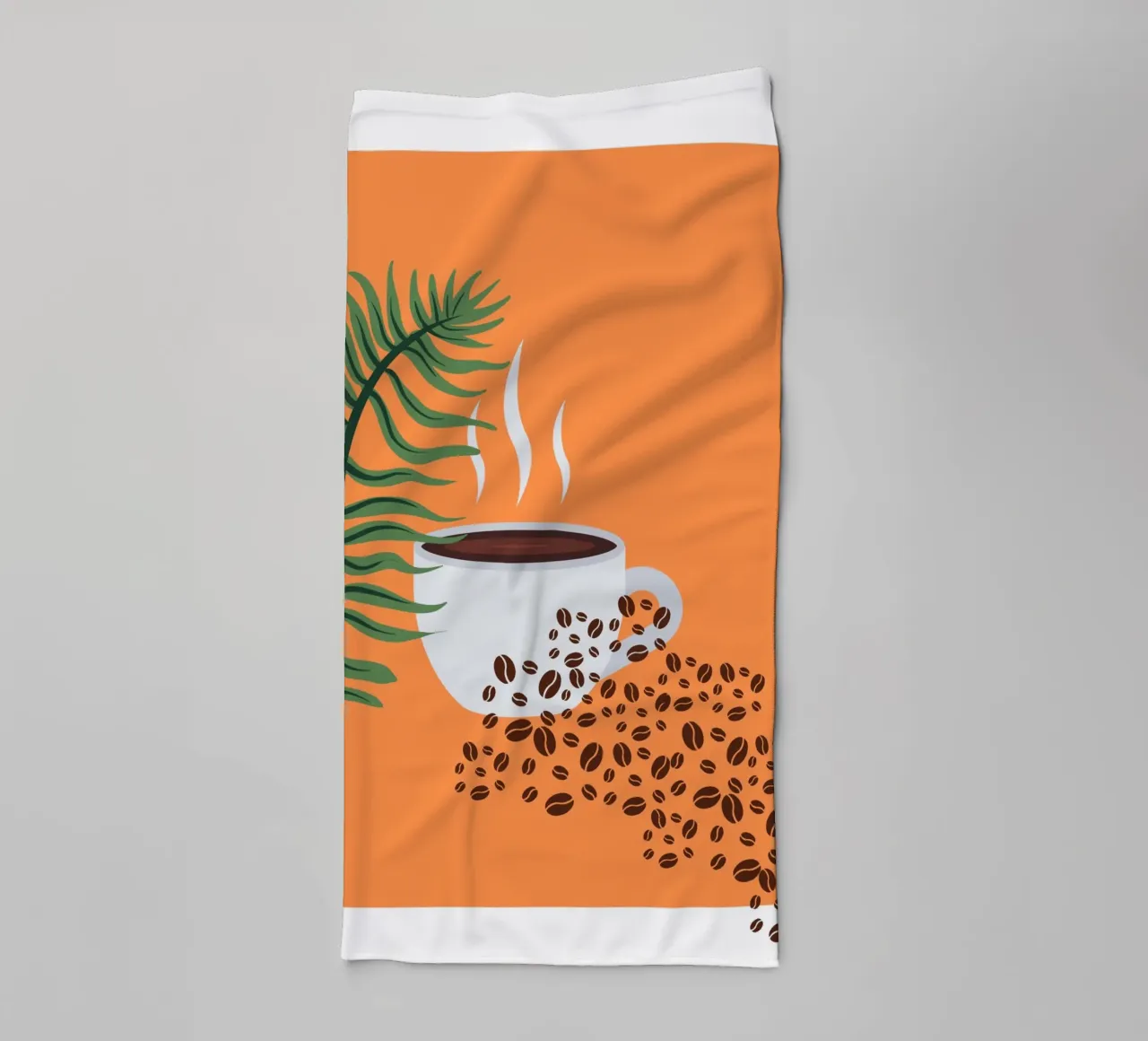 Cup of coffee and fern towel by LisaArtes