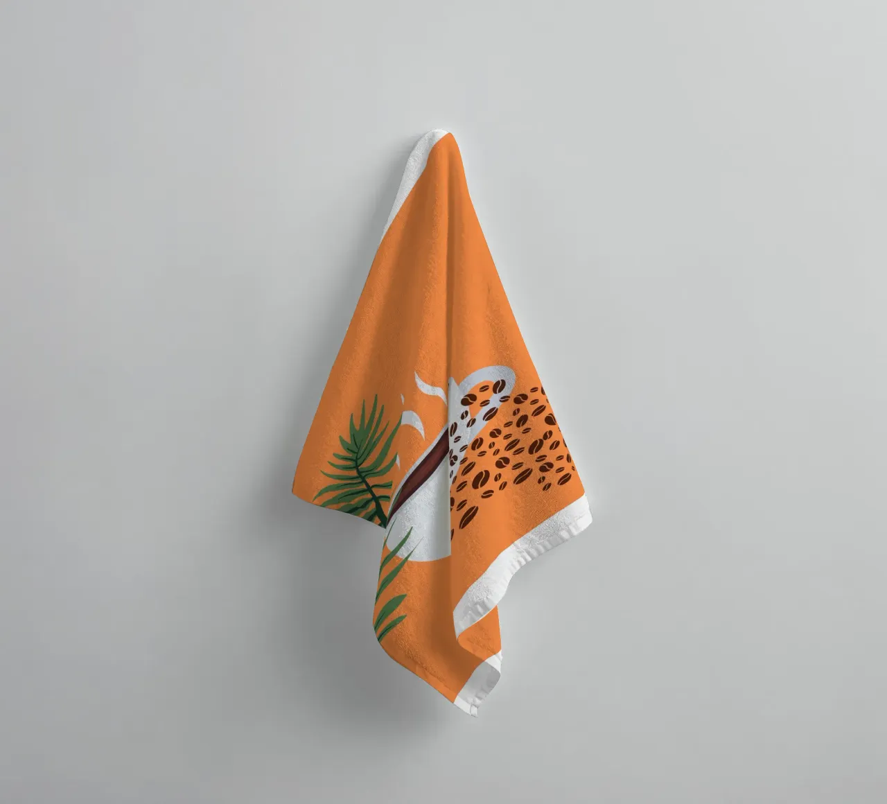 Cup of coffee and fern towel by LisaArtes