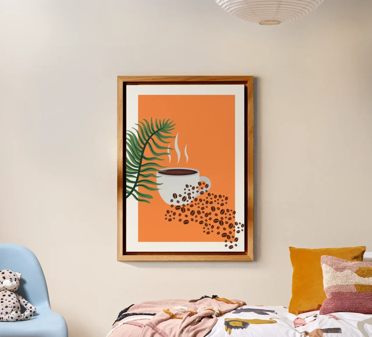 Cup of coffee and fern Alu-Dibond von LisaArtes