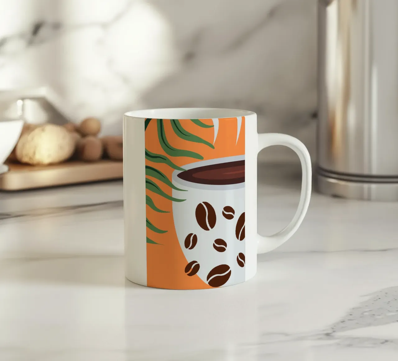 Cup and coffee beans tazza in ceramica da LisaArtes