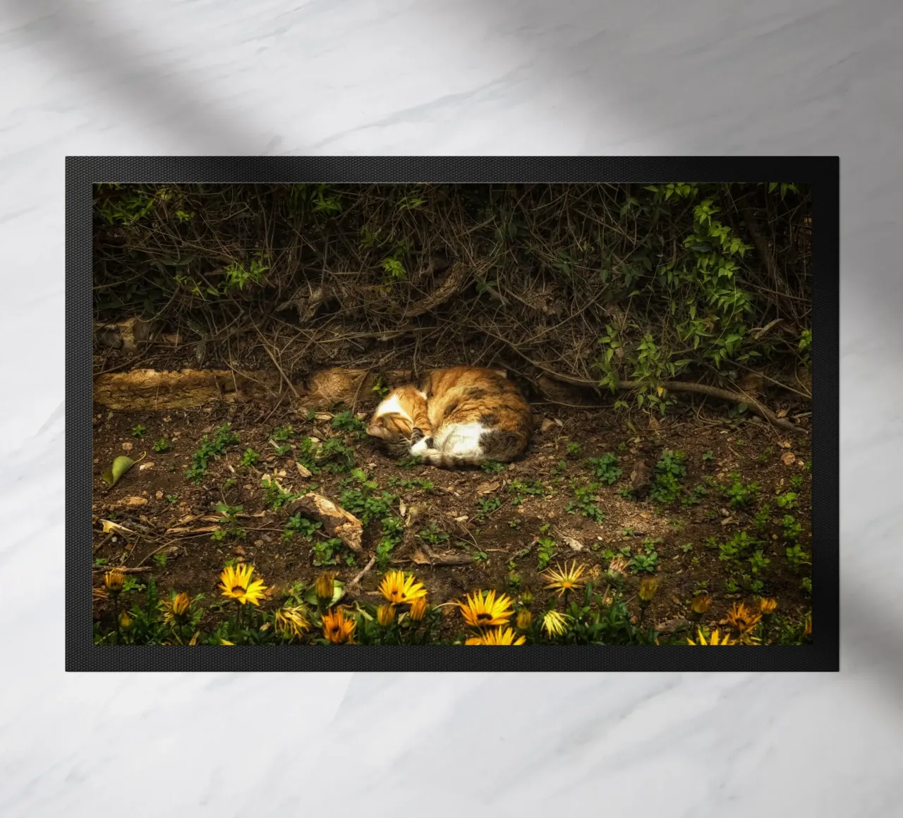 Sleeping Cat deurmat van Curious Collections by Marielle Leenders