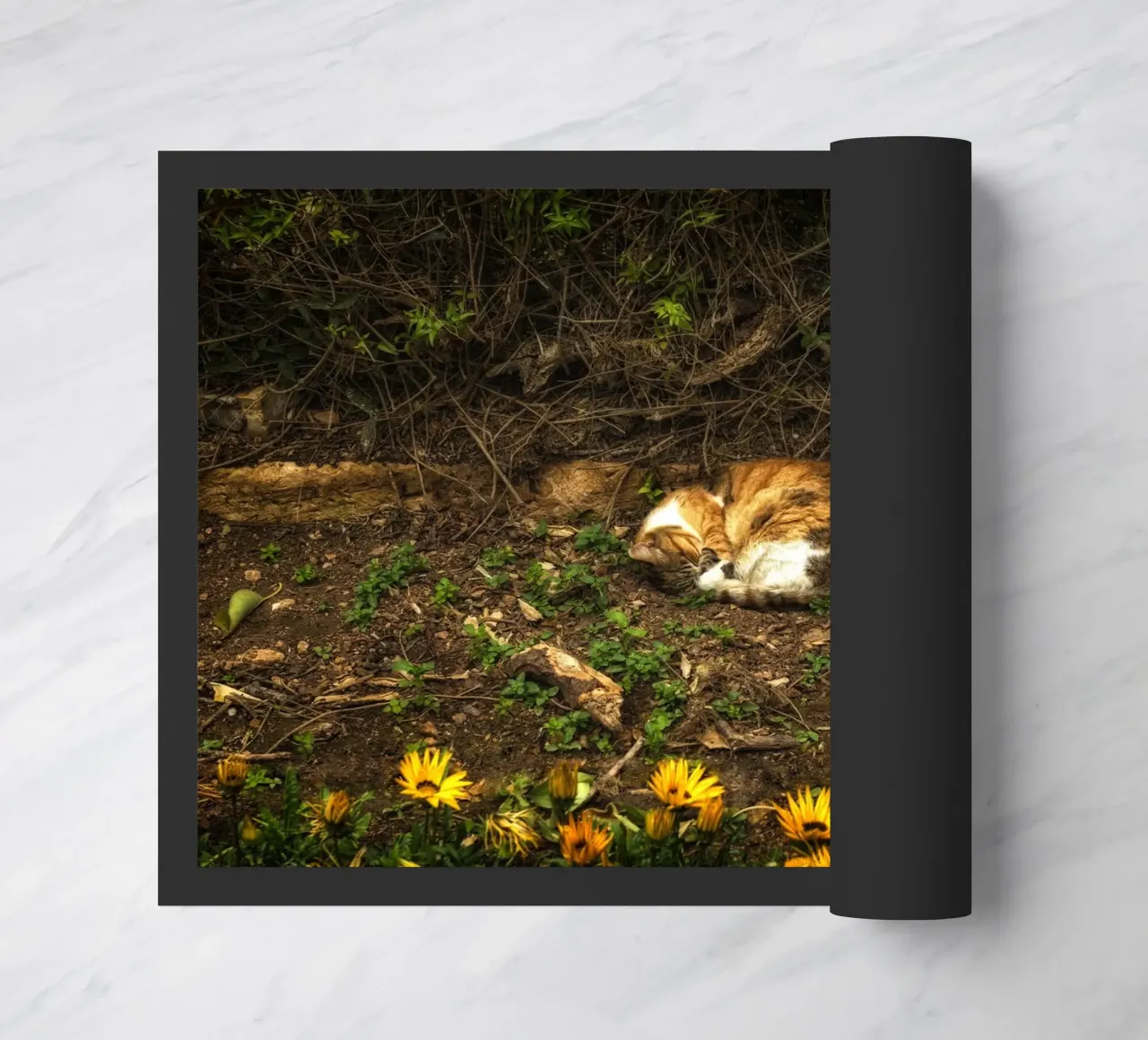 Sleeping Cat deurmat van Curious Collections by Marielle Leenders