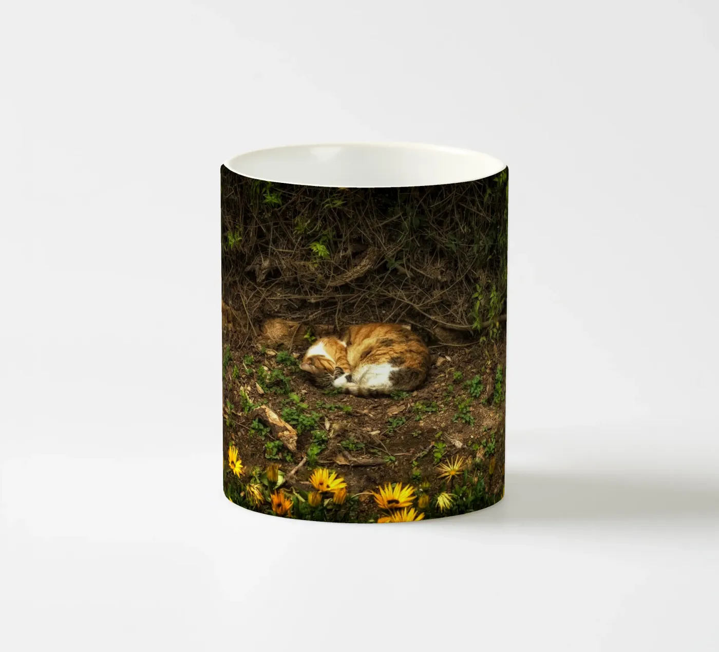 Slapende kat keramische mok van Curious Collections by Marielle Leenders