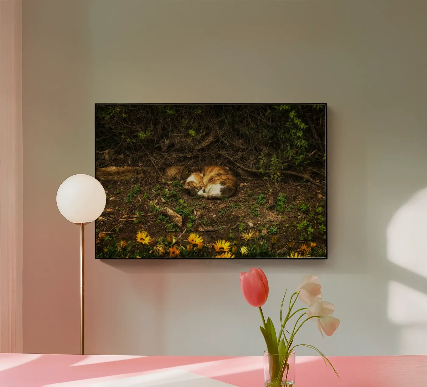 Slapende kat acryl van Curious Collections by Marielle Leenders