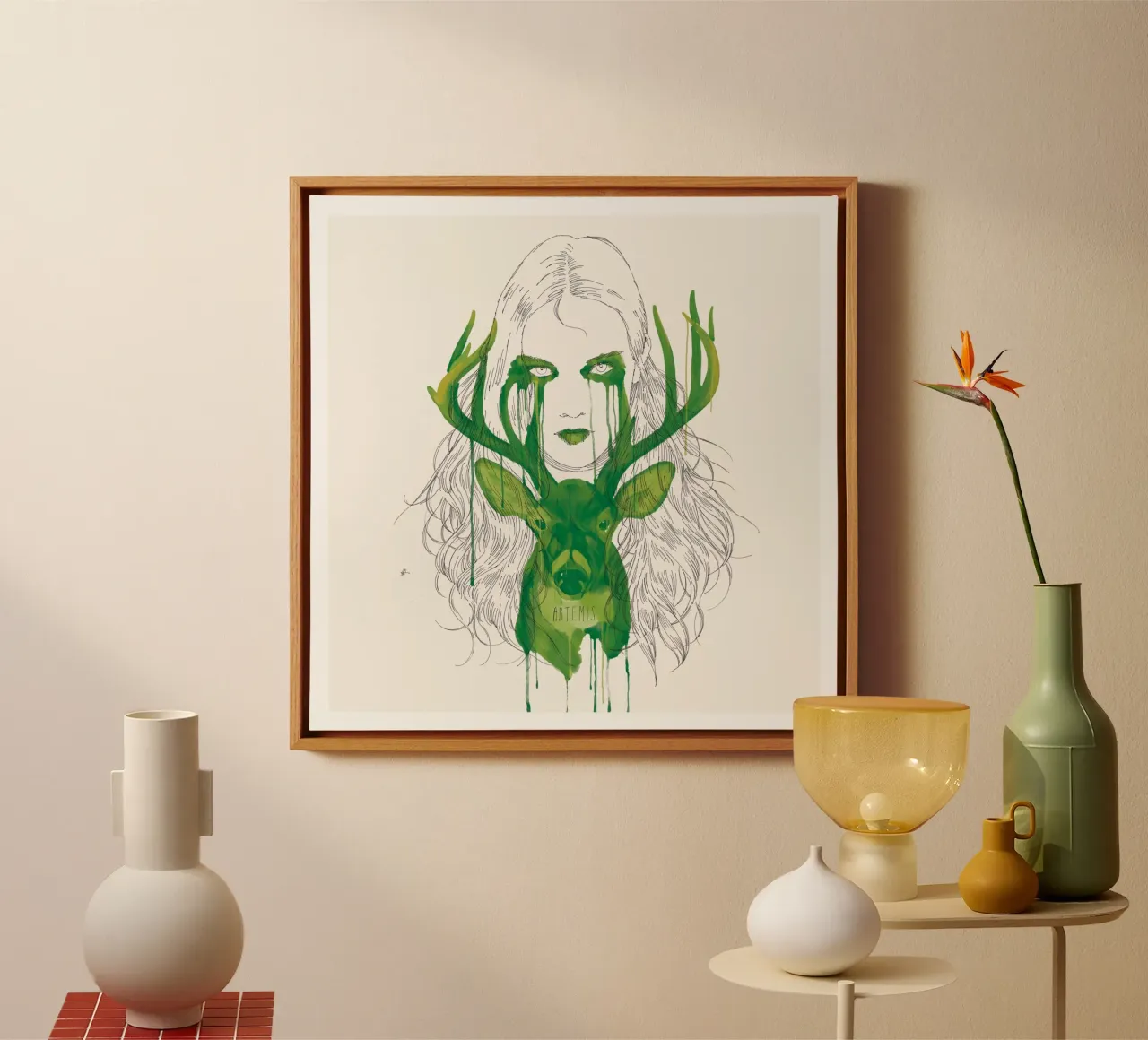 Artemis canvas van Manuel Rebollo