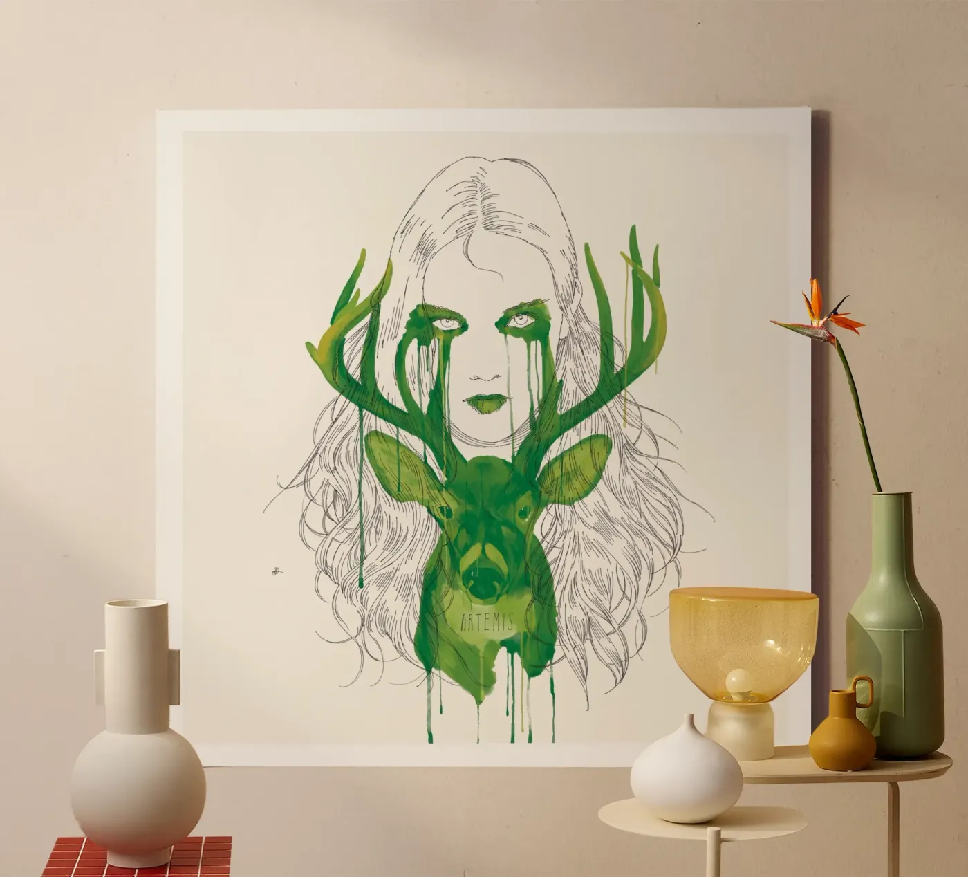 Artemis canvas by Manuel Rebollo
