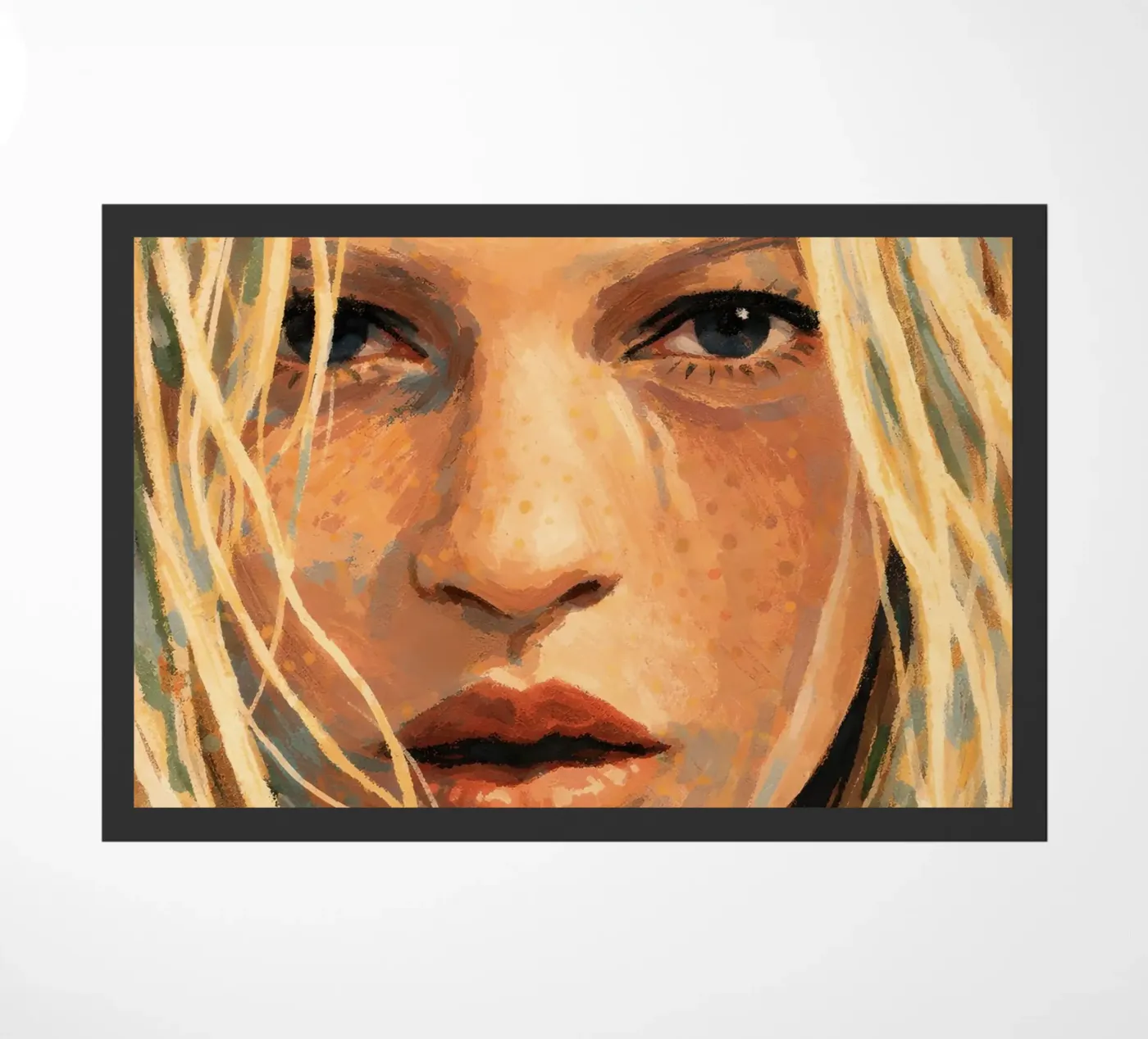 DONNA SERENA CON FIORI DI CAMPO zerbino da ARTOMATIC