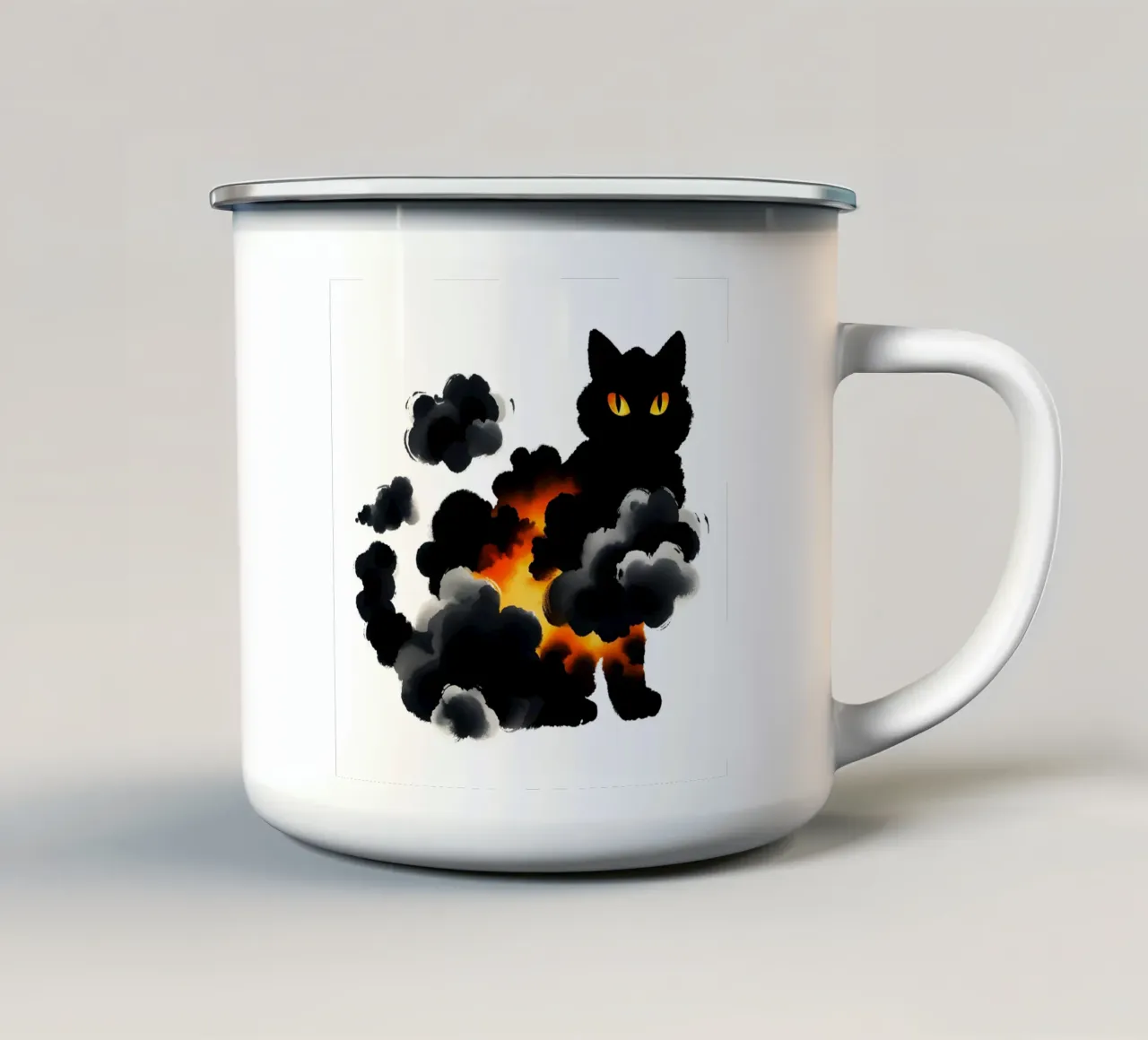 Gatto tazza in smalto da ARTOMATIC
